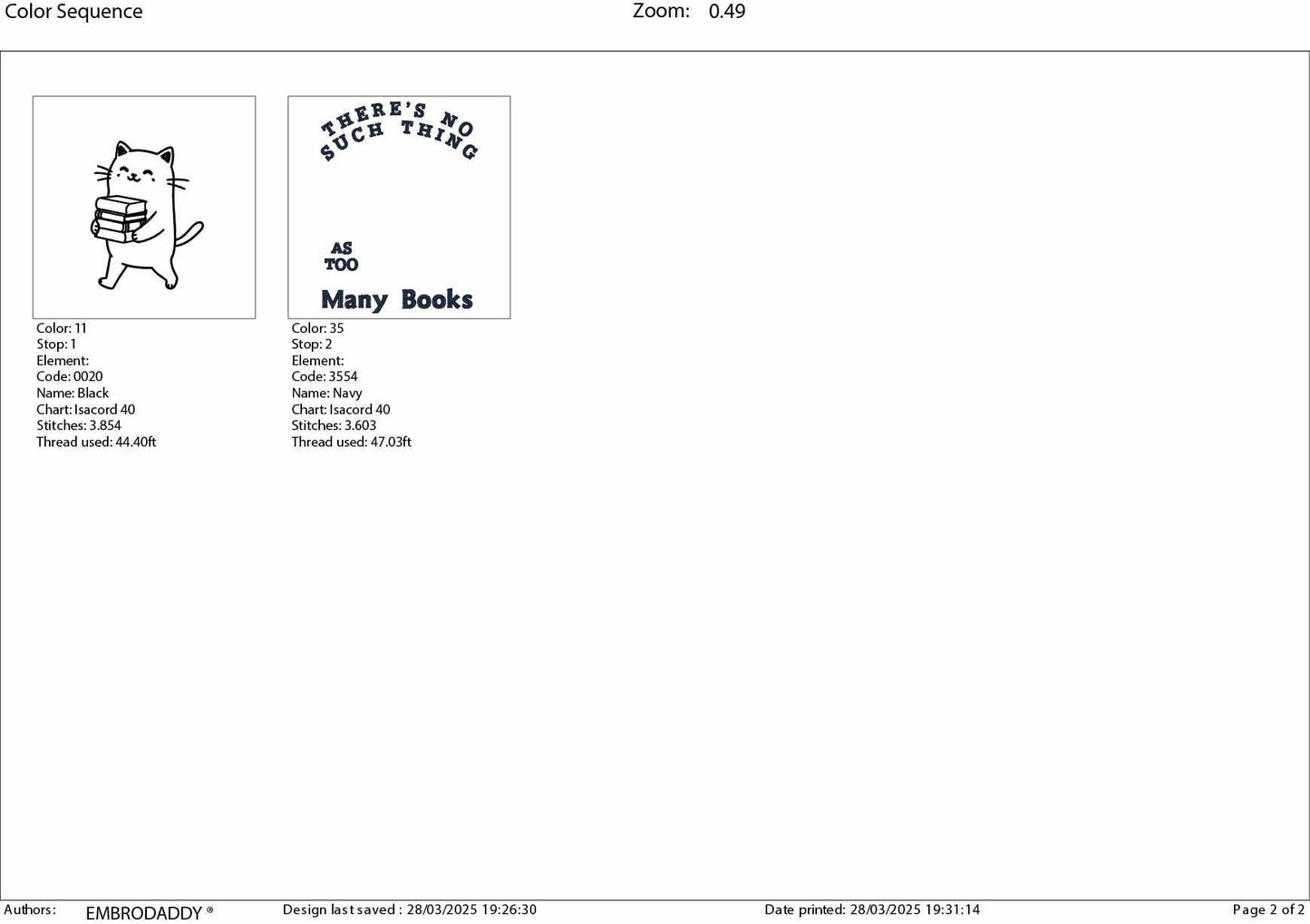 Machine Embroidery files, There's No Such Thing As Too Many Books, Trendy Cute Cat, Book Lover Reading Addict, DST, PES, xxx, hus & more