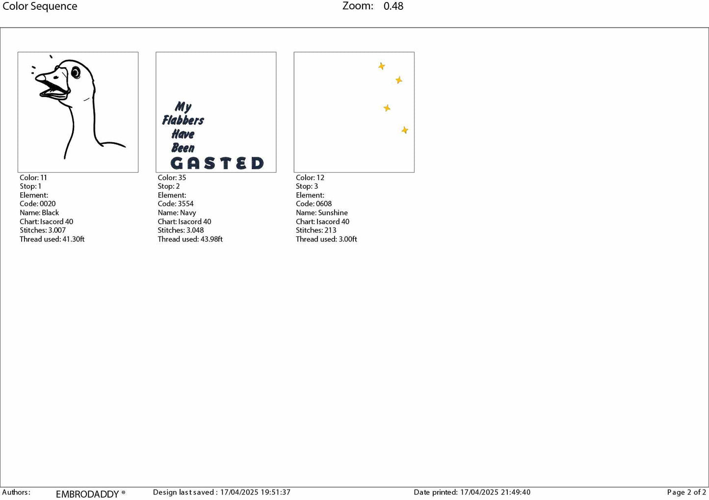 Machine Embroidery files, My Flabbers Have Been Gasted, Funny goose Design, Snarky, Trendy Sarcastic goose, PES, DST, xxx, hus & more