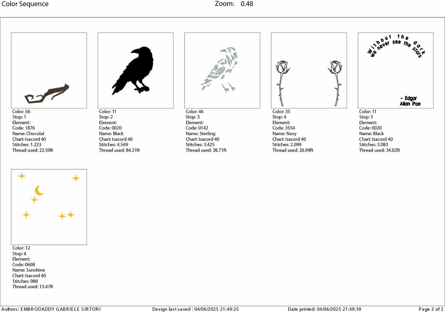 Machine Embroidery files, Without the dark we never see the stars, Edgar Allan Poe, Funny Horror Book, Halloween, DST, PES, xxx, hus & more