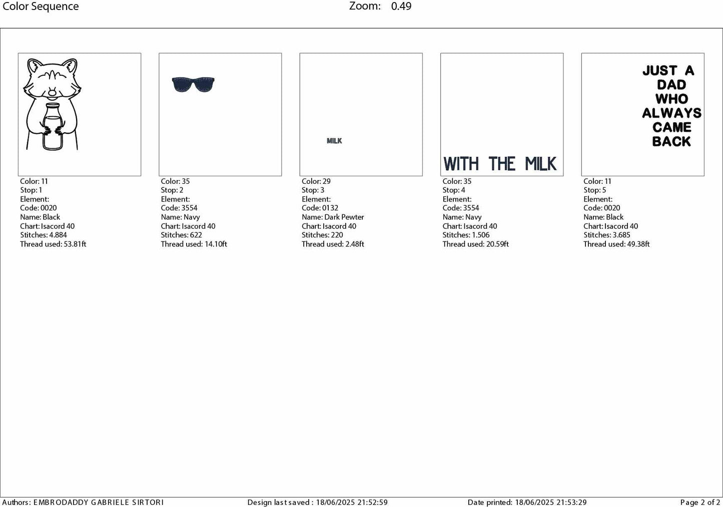 Machine Embroidery files, Just A Dad Who Always Came Back With Milk, Trendy Father Day, Snarky Raccoon, PES, dst, xxx & more