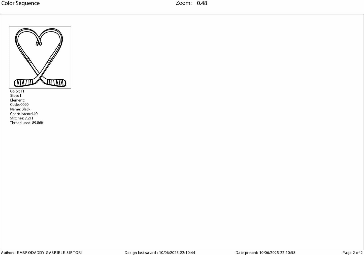 Machine Embroidery, Hockey heart, PES, dst, xxx, hus & more