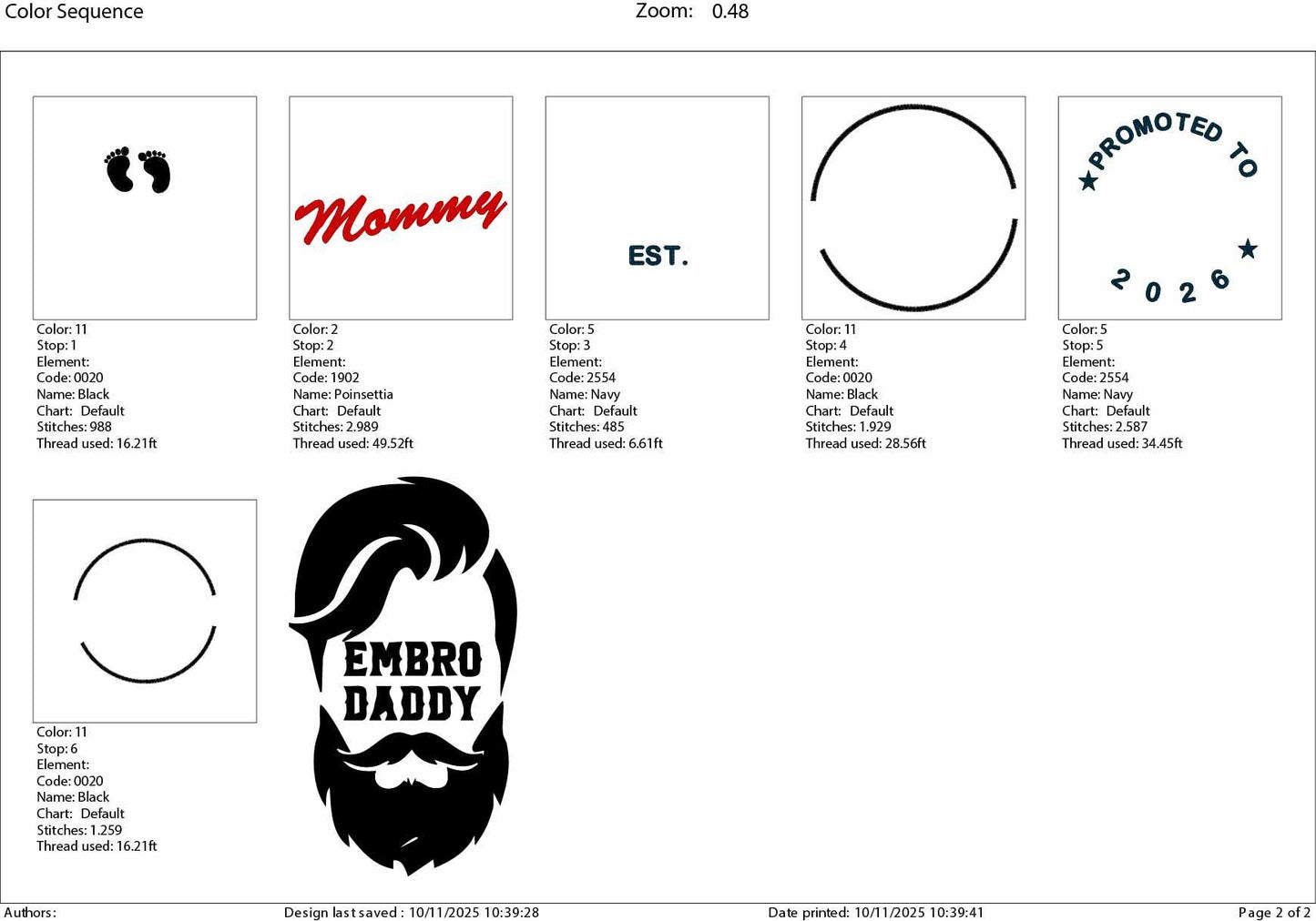 Machine embroidery files, Promoted to Mommy EST 2026, PES, DST, hus & more