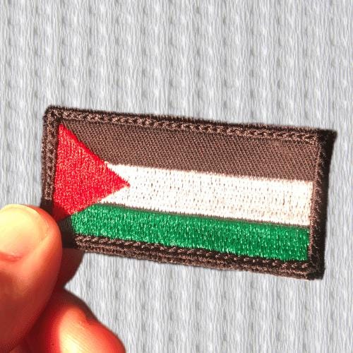 Palestine Flag Patch, Palestinian Embroidered Badge, Sew On, Iron On, width 6 cm. x height 2,9 cm.