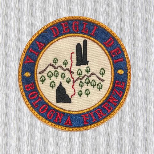 Toppa Via degli Dei, 8 cm x 8 cm