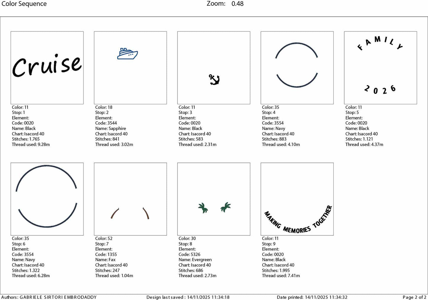 Machine Embroidery files, Family Cruise 2026, memories together, PES, xxx, hus & more, embroidery files