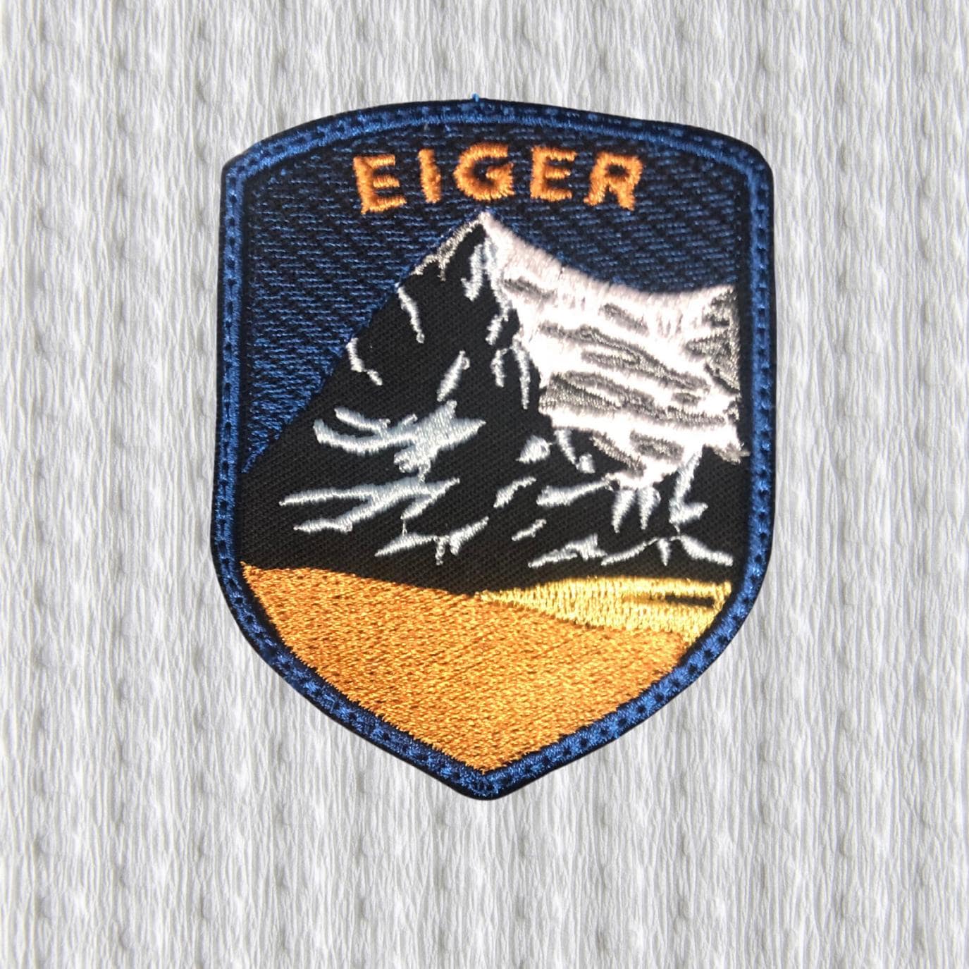 Eiger Mountain Embroidered Patch – Alpine Shield Badge, Swiss Alps, Hiking Climbing Patch