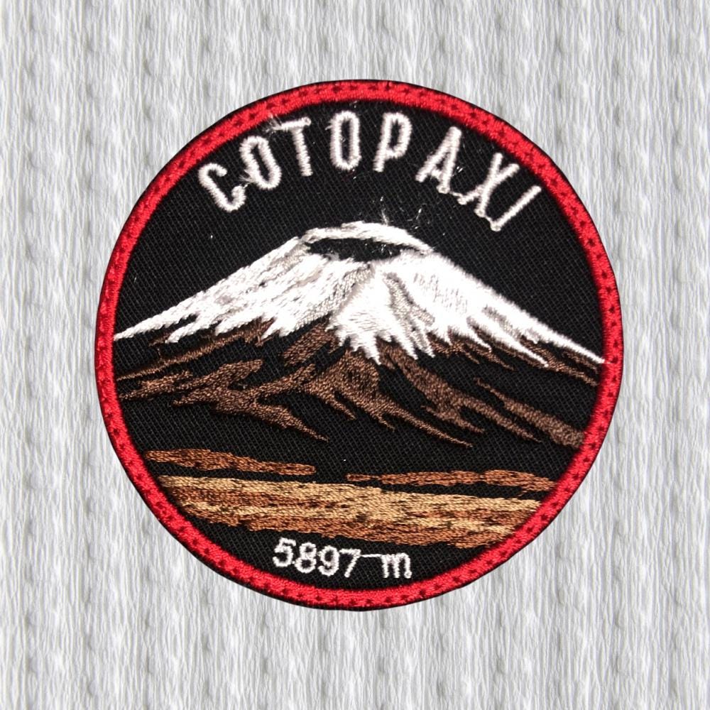 Cotopaxi Patch – Ecuador Volcano Embroidered Patch – Andes Mountain Patch – 5897 m Summit – Hiking Climbing Badge – Adventure Patch