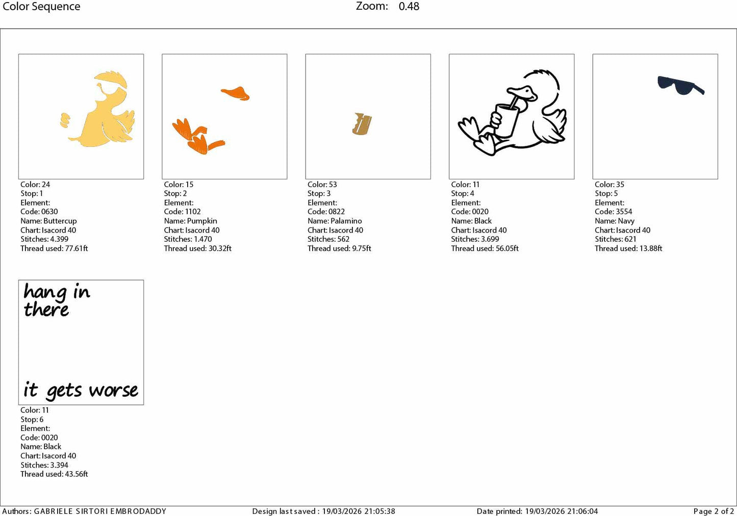 Machine Embroidery files, hang in there it gets worse, Snarky, Funny Duck, Sarcasm, PES, DST, xxx, hus and more