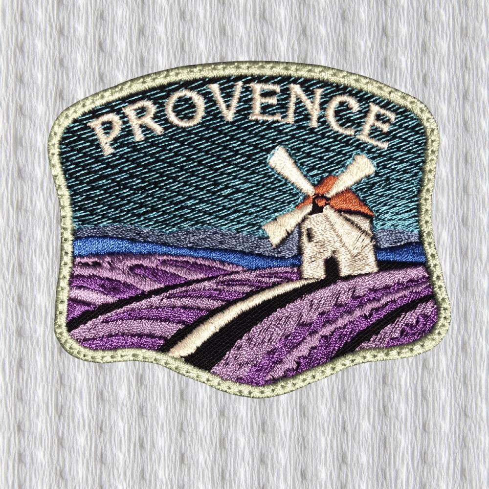 Provence Embroidered Patch, France Travel Patch, France Landscape Iron On Patch, Souvenir Badge, lavender Patch, Backpack Jacket