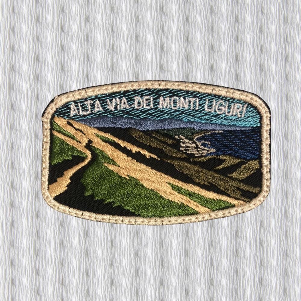 Alta Via dei Monti Liguri Patch – Liguria Hiking Trail Embroidered Badge – Italy Trekking Souvenir