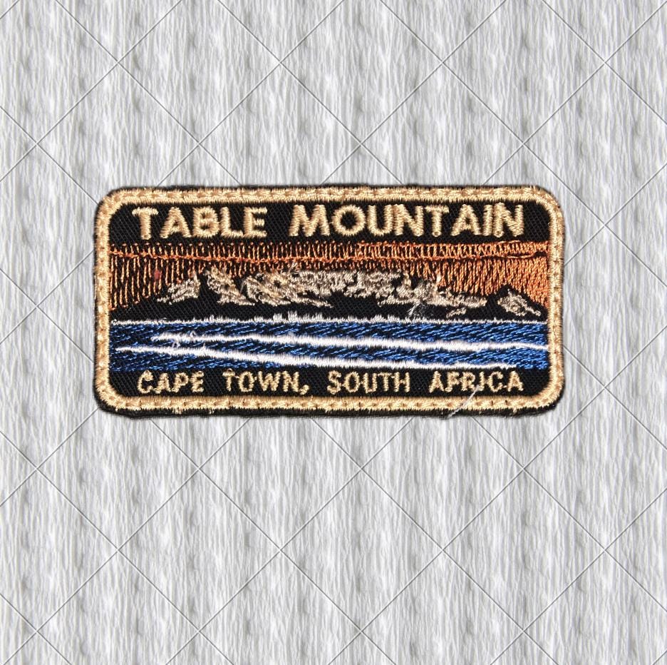 Table Mountain Patch, Cape Town South Africa Embroidered Travel Badge, Ocean Mountain Souvenir Patch, Hiking Backpack Patch