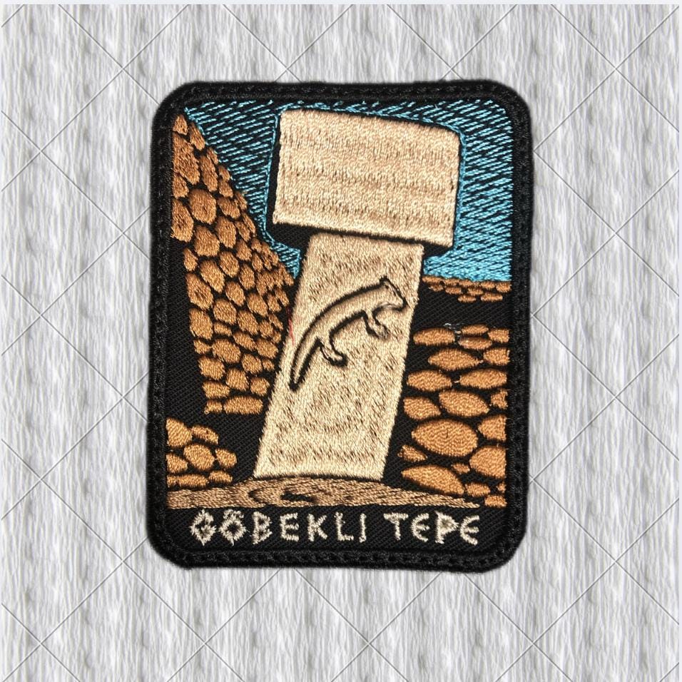 Göbekli Tepe Patch, Turkey Archaeology Embroidered Patch, Ancient History Travel Badge, Neolithic Stone Pillar Souvenir Patch