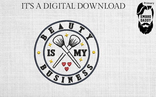 Machine Embroidery files, freebies, Beauty Is My Business, Beauty Logo, Makeup, Makeup, BrusheS, Fashion, Beautiful, PES, dst, xxx, hus & more