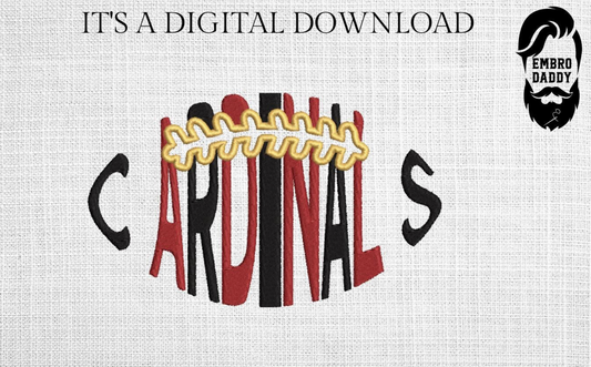 Machine Embroidery, freebies,  cardinals embroidery design, football gift idea PES, xxx, hus & more