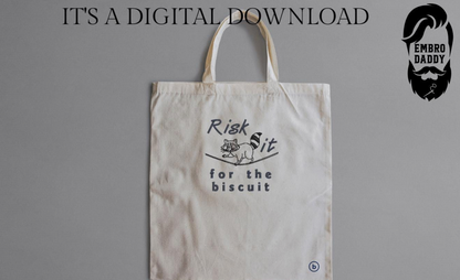 Machine Embroidery files, Risk It For The Biscuit, freebies, Funny, Sarcastic, Raccoon Walking on a rope, Circus, Raccoon PES, DST, xxx, hus & more