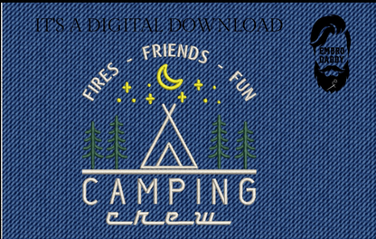 Machine Embroidery files, Camping Crew, freebies, DST, PES, xxx, hus & more