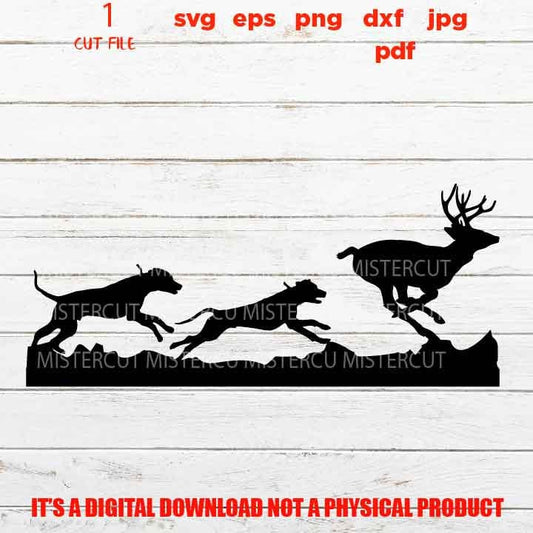 hounds hunting deer svg, hunt ign svg, adventure decal SVG, PNG, Dxf, jpg, eps, Cut File, love huntsvg, sign vector design svg