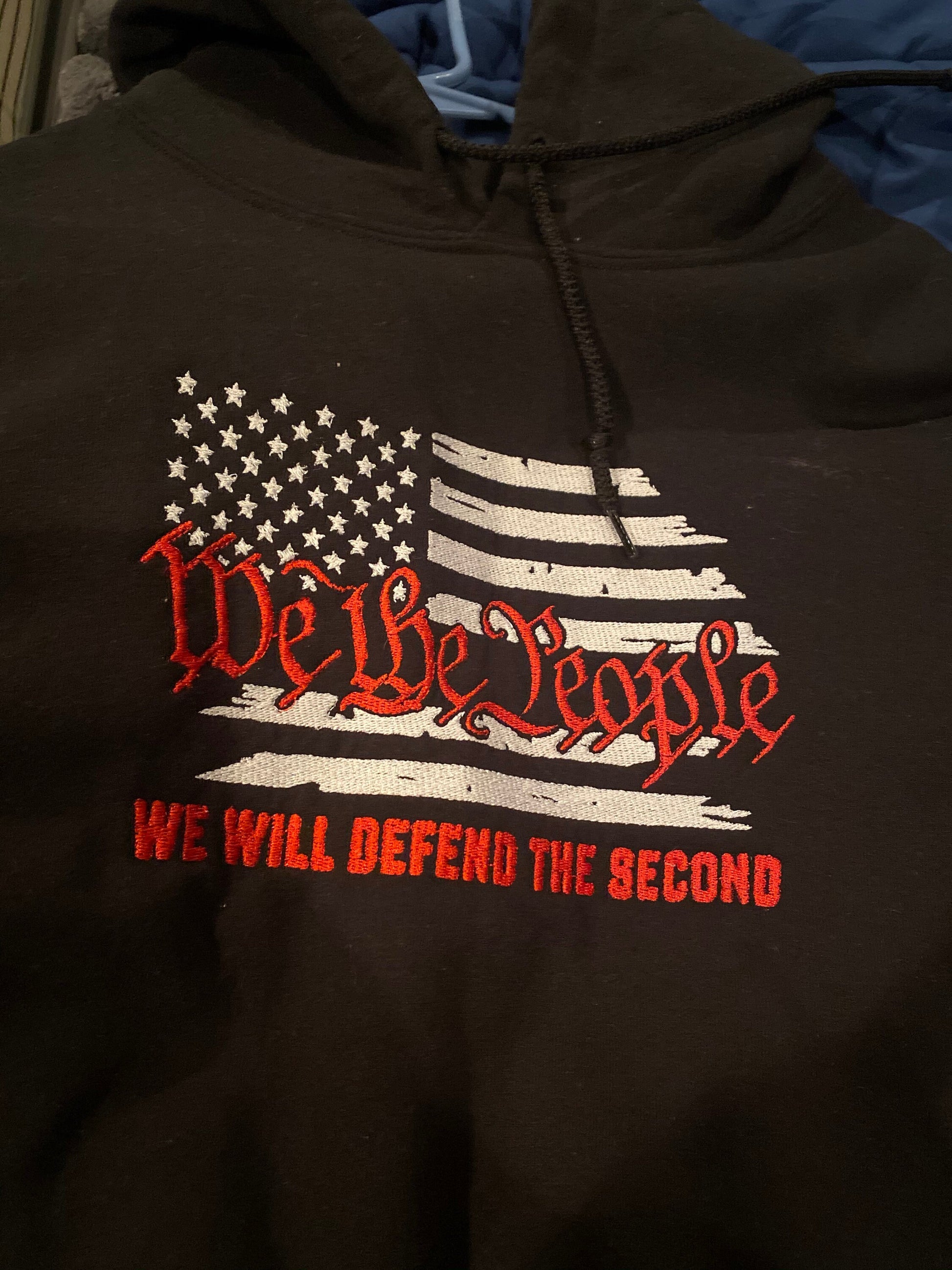 Machine Embroidery, we the peolpe we will defend the second, 4th july American Flag gift idea PES, xxx, hus & more, patriotic veteran emb