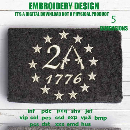 Machine Embroidery, 13 stars Betsy Ross union, 2nd amendment, guns, Betsy Ross American Flag gift idea PES, xxx hus & more, patriotic