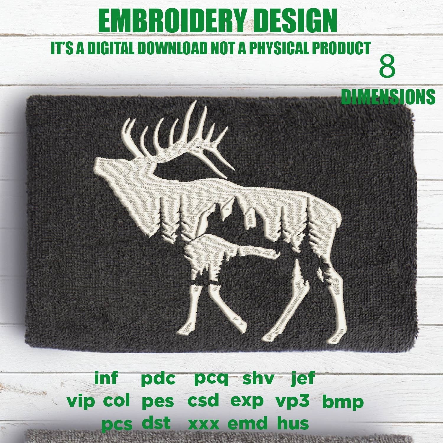 Machine Embroidery, Mountain elk embroidery files, hunter Gift Idea, nature Design landscape, elk PES, xxx, hus & more, embroidery fall pes