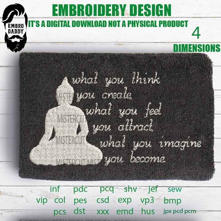 Machine Embroidery, law attraction Buddha art pes, meditation, yoga, embroidery files, gift idea PES, xxx, hus & more, embroidery files