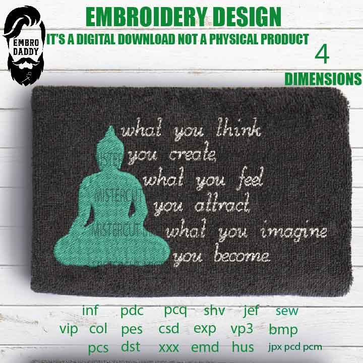 Machine Embroidery, law attraction Buddha art pes, meditation, yoga, embroidery files, gift idea PES, xxx, hus & more, embroidery files