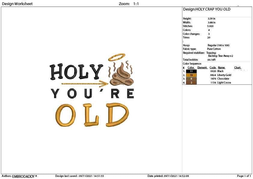 Machine Embroidery, holy crap you're old, Sarcastic, birthday Adulting Quote pes, funny embroidery files, gift idea PES, xxx, hus & more