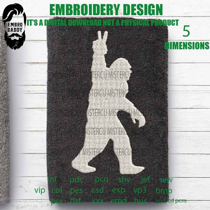 Machine Embroidery files, Bigfoot victory pes, Big Foot, Yeti, Sasquatch, patriotic lover Gift Idea, PES, xxx, hus & more