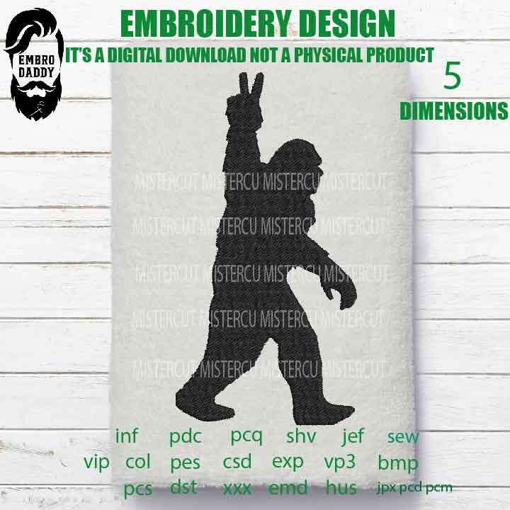 Machine Embroidery files, Bigfoot victory pes, Big Foot, Yeti, Sasquatch, patriotic lover Gift Idea, PES, xxx, hus & more