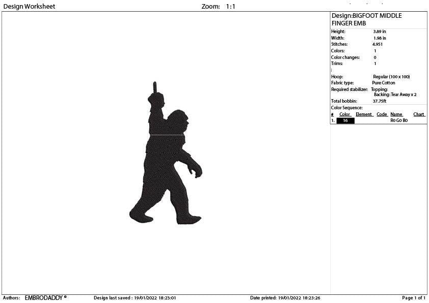 Machine Embroidery files, Bigfoot middle finger pes, Big Foot, Yeti, Sasquatch, patriotic lover Gift Idea, PES, xxx, hus & more