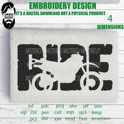 Machine Embroidery, dirty bike heartbeat embroidery files, bike Gift Idea, compound bow Design, PES, xxx, hus, vip & more, skate pes