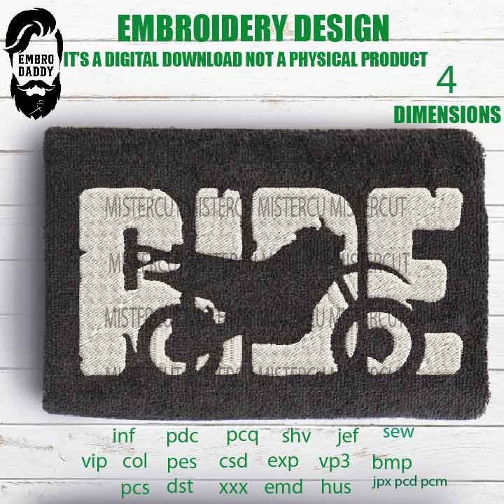 Machine Embroidery, dirty bike heartbeat embroidery files, bike Gift Idea, compound bow Design, PES, xxx, hus, vip & more, skate pes