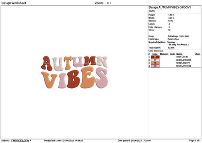 Machine Embroidery, Autumn vibes embroidery files, weavy Autumn pes Gift Idea, autumn Design PES, xxx, hus & more, embroidery fall pes