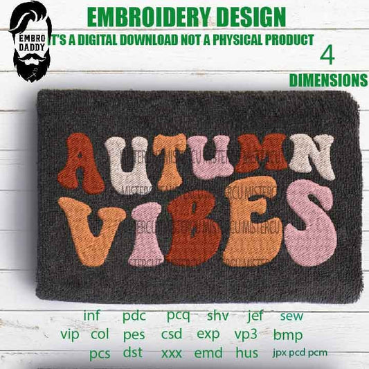 Machine Embroidery, Autumn vibes embroidery files, weavy Autumn pes Gift Idea, autumn Design PES, xxx, hus & more, embroidery fall pes