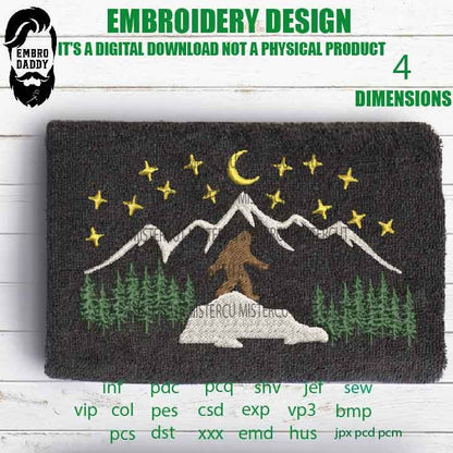 Machine Embroidery files, Bigfoot mountain pes, Big Foot, Yeti, Sasquatch, patriotic lover Gift Idea, PES, xxx, hus & more