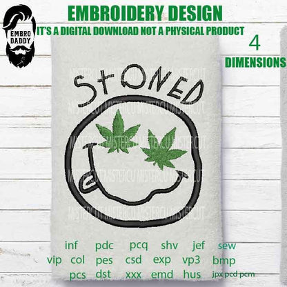 Machine Embroidery, Stoned funny embroidery files, gift idea PES, hus, xxx, vp3, vip, hus & more, digital embroidery files