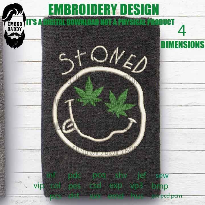 Machine Embroidery, Stoned funny embroidery files, gift idea PES, hus, xxx, vp3, vip, hus & more, digital embroidery files