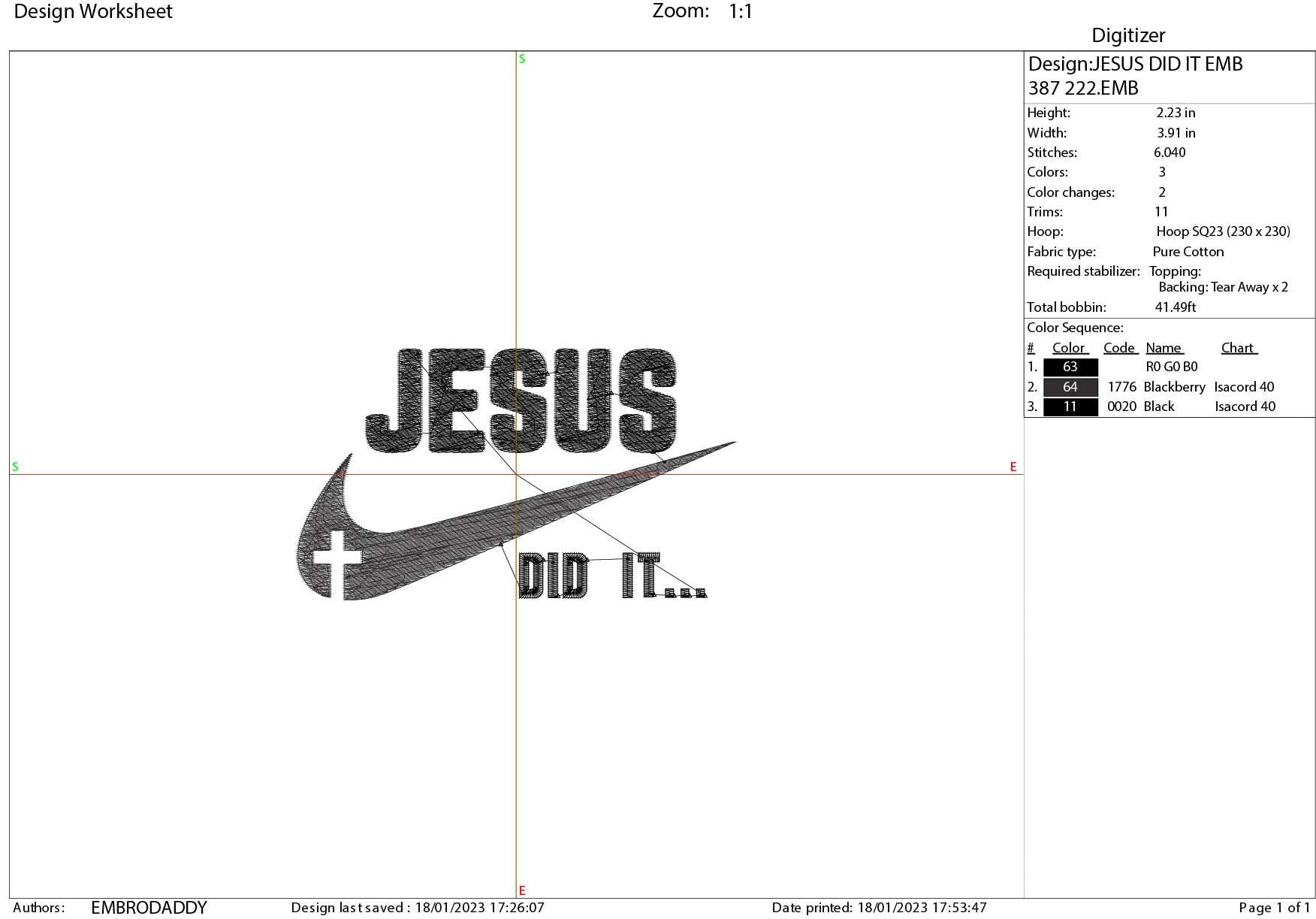 Machine Embroidery files, Jesus just did it, christian, PES, xxx, hus & more