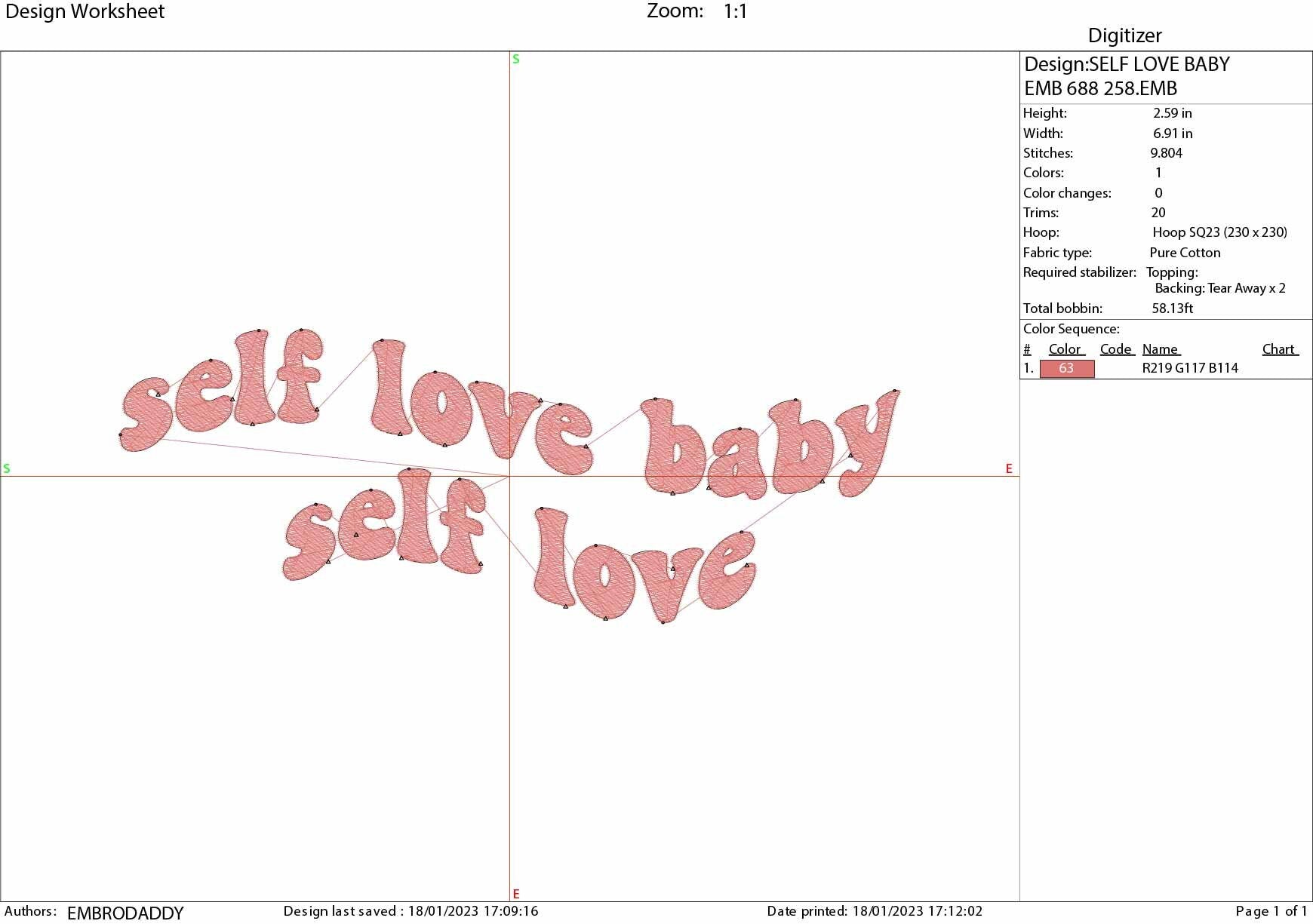 Machine Embroidery files, self love baby, wavy, embroidery, PES, hus, dst, vp3 & more