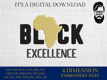 Machine Embroidery files, Black excellence , PES, xxx, hus, dst & more, embroidery files