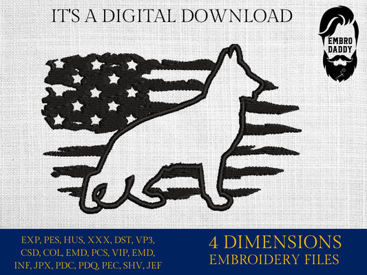 Machine Embroidery files, USA flag, German Sheperd PES, xxx, hus & more, embroidery files