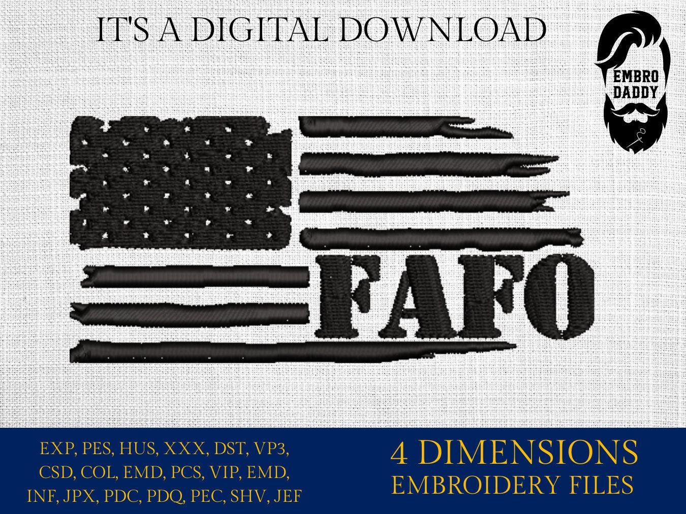 Machine Embroidery files, Usa flag FAFO, American Flag PES, xxx hus & more,