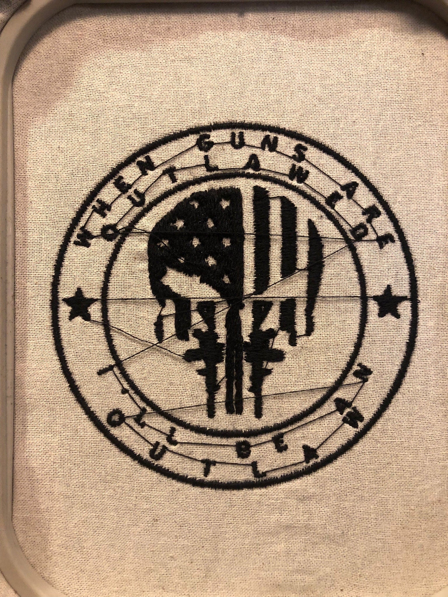 Machine Embroidery files, when guns are outlawed, American Flag, skull, PES, xxx hus & more