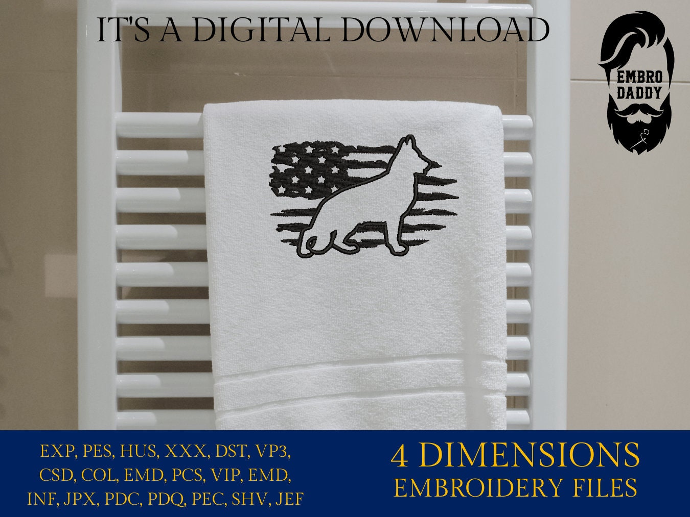 Machine Embroidery files, USA flag, German Sheperd PES, xxx, hus & more, embroidery files