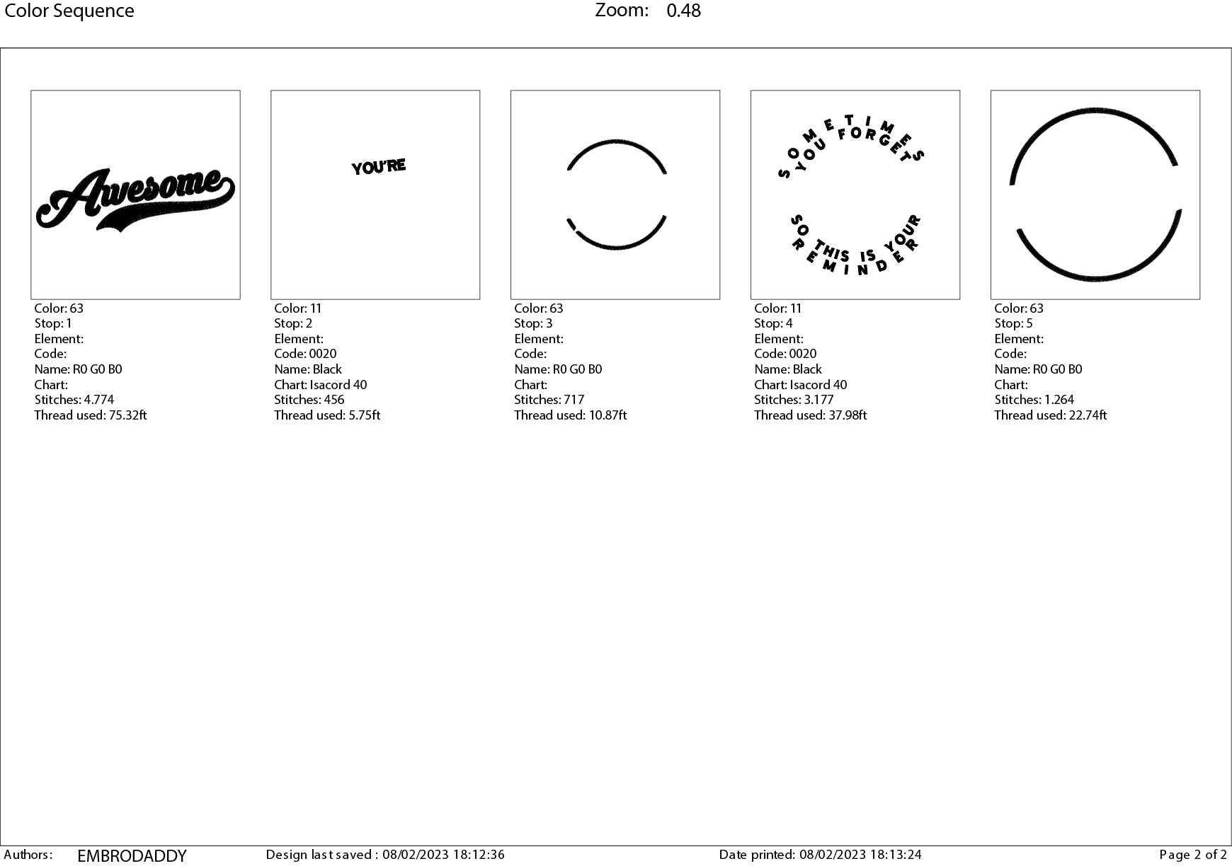 Machine Embroidery files, sometimes you forget you're awesome, PES, xxx, hus & more