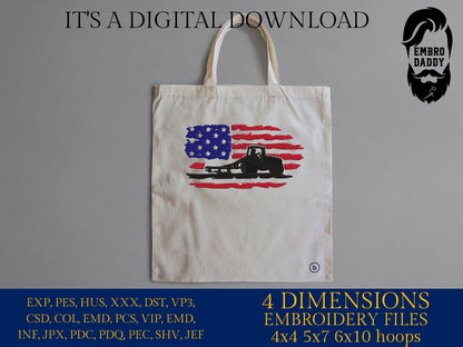 Machine Embroidery files, USA flag, Tractor plowing PES, xxx, hus & more