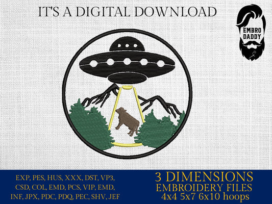Machine Embroidery files, cow Alien abduction, PES, xxx, hus & more