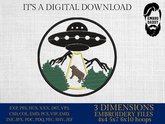 Machine Embroidery files, cow Alien abduction, PES, xxx, hus & more