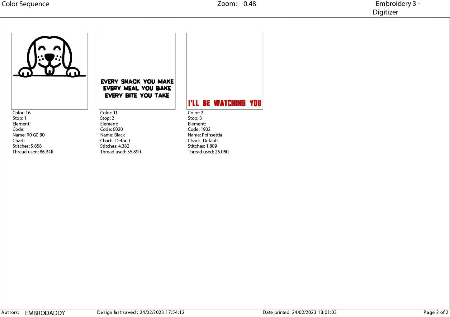 Machine Embroidery, Every Snack you make, every meal you bake, every bite you made, I'll be watching you funny embroidery files, hus & more