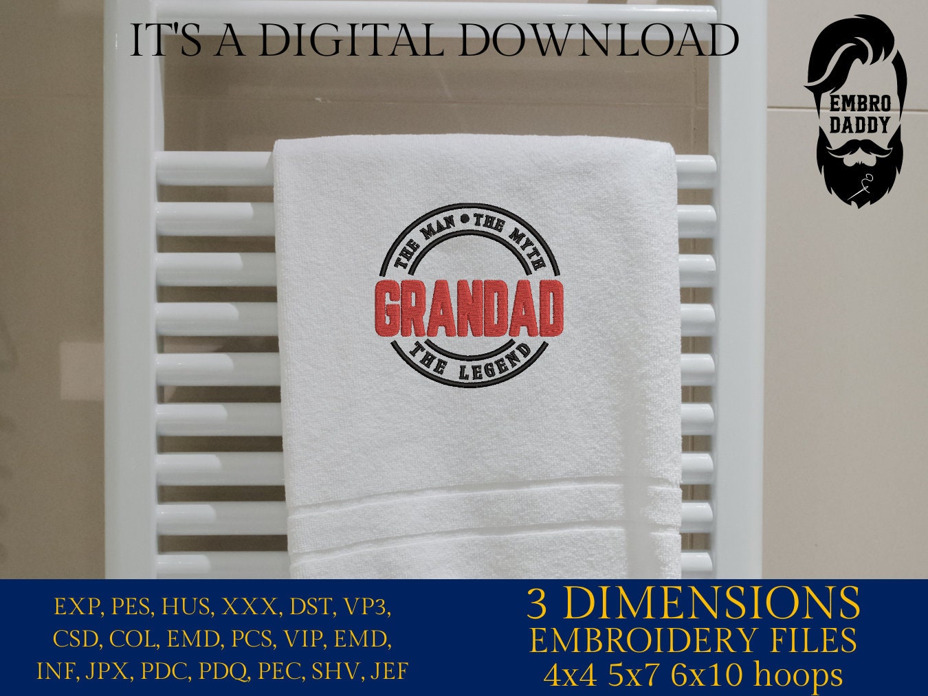 Machine Embroidery files, Grandad man myth legend PES, xxx hus & more